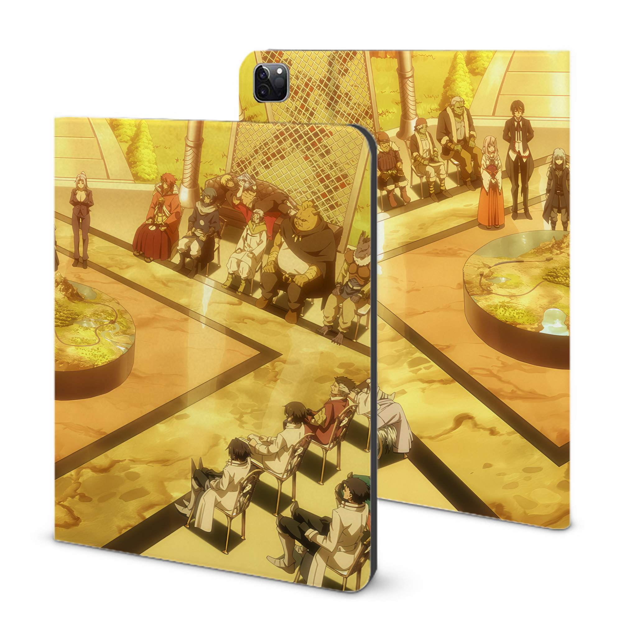（画像用） 転スラ Regarding Reincarnated to Slime IPad ケース ブック型 PUレザー TPU 耐衝撃 軽量 薄型 ペン収納なし 全面保護 IPad 各モデル対応